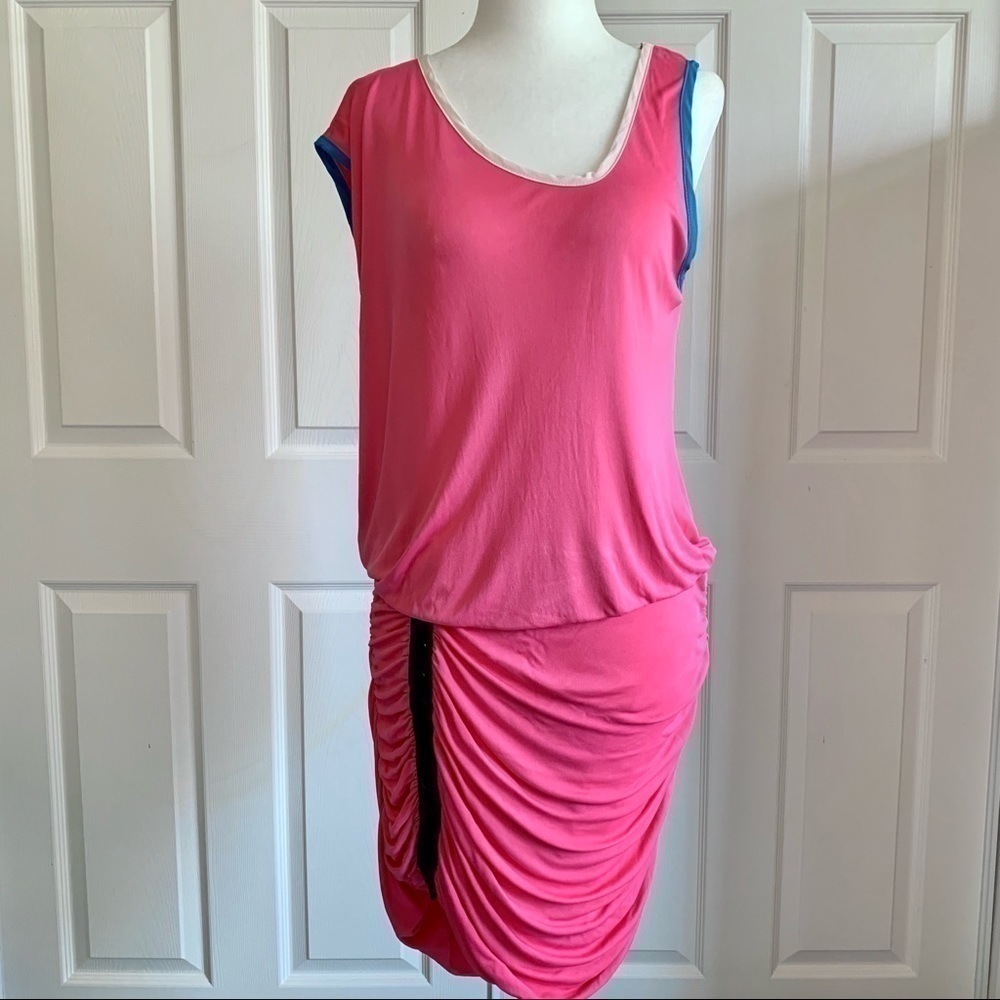 GF Ferre VTG Hot Pink Asymmetrical BodyCon Dress